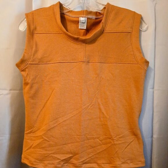 New Rust Orange Crew neck Tank top womens PM Classic fit 100% Cotton t-shirt - Picture 2 of 8